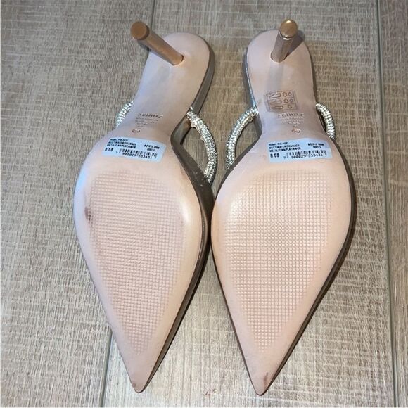 Schutz Say Yes Gold Metallic Napa Pointed Toe Mule Heels US 8.5 - Picture 9 of 10